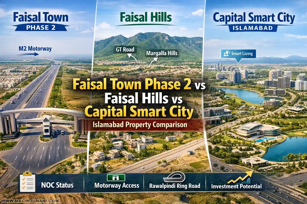 Faisal Town Phase 2 vs Faisal Hills vs Capital Smart City – Complete Islamabad Real Estate Guide