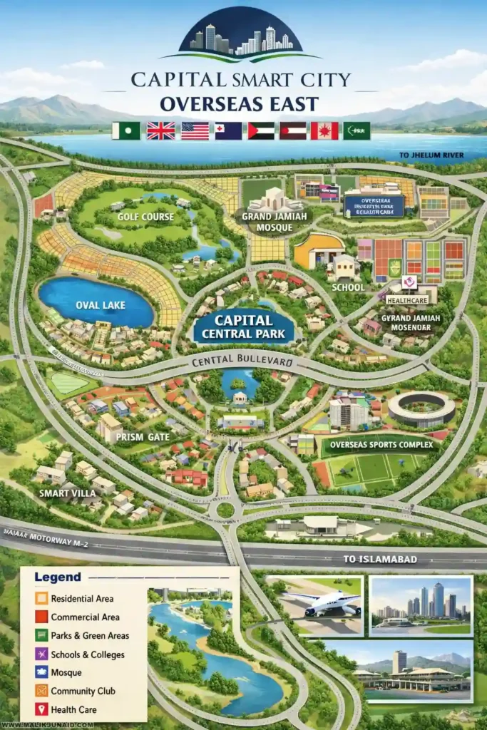 Capital Smart City Overseas East Map PDF Phase 1 Guide, Location, Blocks & Investment