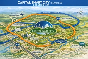 Capital Smart City Islamabad Location Map – Complete Guide to Access, Blocks, Interchange, and Smart Investment Potential